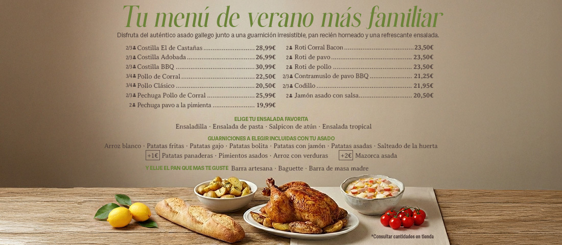 Menu familiar ensalada