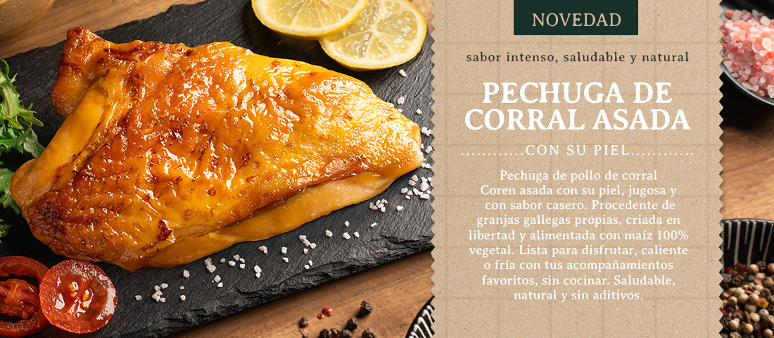 Pechuga de pollo de Corral con piel 