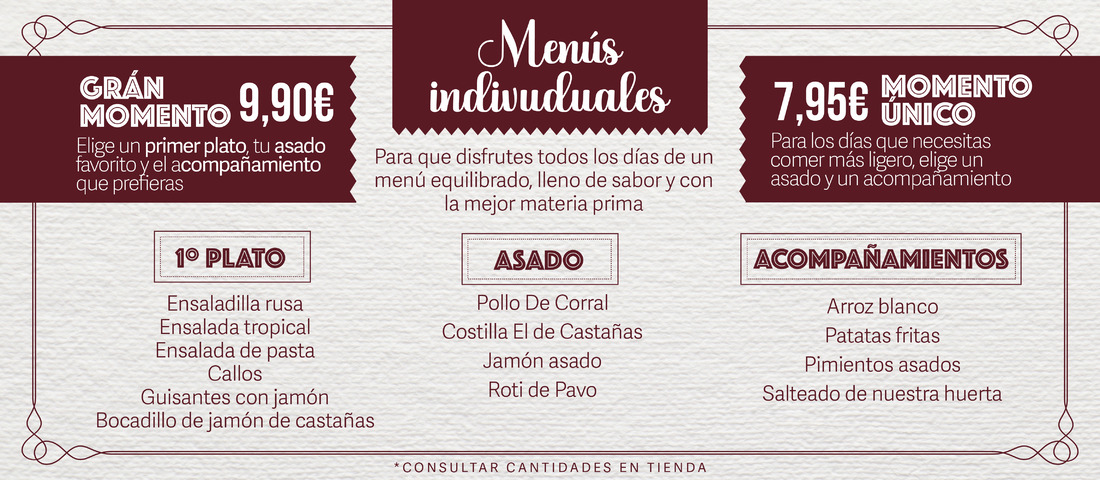 Menús individuales